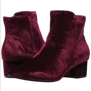 Joie Fenellie Velvet Ankle Boots in Oxblood | EUC